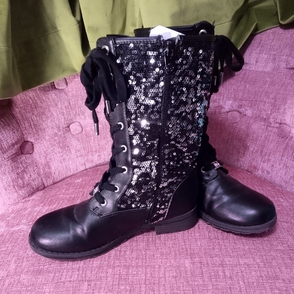 Micheal kors girls size 4 black sequin boots - Picture 3 of 3